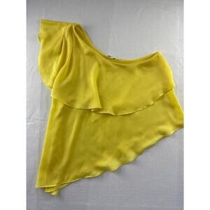 Women’s BCBGeneration Yellow Ruffle Sleeve Top Sz 4